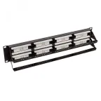 Патч-панель TERACOM CS 19'' Cat.6A 1U полный экран STP 24 порта RJ-45 Dual IDC с органайзером