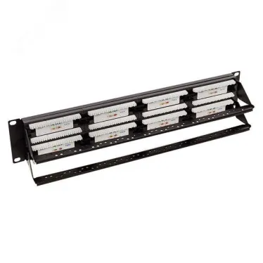 Патч-панель TERACOM CS 19'' Cat.6A 1U полный экран STP 24 порта RJ-45 Dual IDC с органайзером