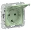 FLITE Розетка с заземлением со шторками с крышкой. 16А IP44 РСшкр11-0-44-ФлФ фисташковый | FI-R16-16-44-K93 | IEK
