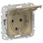 FLITE Розетка с заземлением со шторками с крышкой. 16А IP44 РСшкр11-0-44-ФлХ хаки | FI-R16-16-44-K59 | IEK