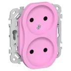 FLITE Розетка 2-ая без заземления без шторок б/к 10А РС02-1-ФлПр пурпурный | FI-R20-10-1-K99 | IEK