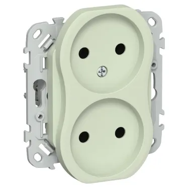 FLITE Розетка 2-ая без заземления без шторок б/к 10А РС02-1-ФлП панг | FI-R20-10-1-K92 | IEK