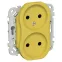 FLITE Розетка 2-ая без заземления без шторок б/к 10А РС02-1-ФлЖК желтый карри | FI-R20-10-1-K44 | IEK