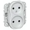 FLITE Розетка 2-ая без заземления без шторок б/к 10А РС02-1-ФлЖ жемчуг | FI-R20-10-1-K36 | IEK