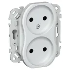 FLITE Розетка 2-ая без заземления без шторок б/к 10А РС02-1-ФлЖ жемчуг | FI-R20-10-1-K36 | IEK