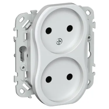 FLITE Розетка 2-ая без заземления без шторок б/к 10А РС02-1-ФлЖ жемчуг | FI-R20-10-1-K36 | IEK
