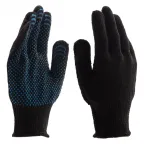 Перчатки трикотажные хлопкоэфирные плюшевые, ПВХ точка, 7 класс,