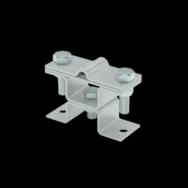 Универсальный держатель на мостовой опоре двойной для прутка D5-8 мм и полосы до 40 мм с 2 пластинами HD | XUDMO2-D5-8-B40 HD | КМ - профиль