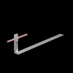 Черепичный держатель болтовой скрученный на обрешётку для прутка D6-10 мм L430 мм H100 мм HD | CDBS-L430-D6-10 HD | КМ - профиль