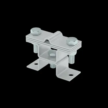 Универсальный держатель на мостовой опоре двойной для прутка D5-8 мм и полосы до 40 мм с 3 пластинами HD | XUDMO3-D5-8-B40 HD | КМ - профиль