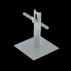                  Приклееваемый держатель зажимной для прутка D5-8 мм без отверстий в основании H90 мм CU | PDZBO-H90-D5-8 CU | КМ - профиль
               