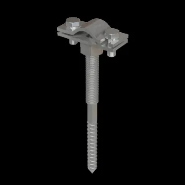 Держатель для прутка D6-10 мм вкручиваемый со шпилькой М8 L100 мм ZN | DPV-SM8-100-D6-10 ZN | КМ - профиль