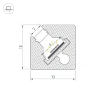 Профиль c экраном SL-KANT-H10-SQUARE-2000 CHAMPAGNE GOLD Алюминий+пластик
