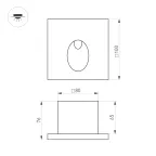 Светильник LT-TIE-S100-3W Warm3000 GR, 45x70 deg, 230V