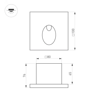 Светильник LT-TIE-S100-3W Warm3000 GR, 45x70 deg, 230V