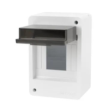 Щиток 4 мод настенный FRAME, белый, с тонированной дверцей | F04W0WD | DKC