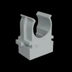 Крепеж-клипса для труб прямой монтаж D16 мм, серая (упак. 100 шт) | KM-KKPM-16 | КМ - профиль