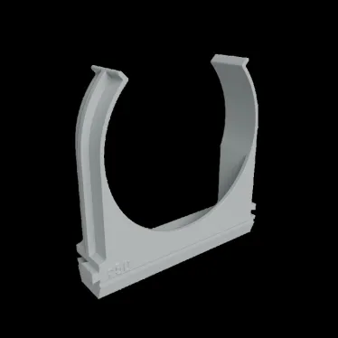 Крепеж-клипса для пластиковых труб D50 мм, серая (упак. 20 шт) | KM-KK-50 | КМ - профиль