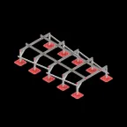 Опорная конструкция для установки оборудования TECHNORAPTOR FOOT 1500х3000 тип 3 HD | KM-TR-F-SSEI-1500-3000-3 HD | КМ - профиль