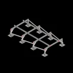 Опорная конструкция для установки оборудования TECHNORAPTOR STEELFOOT 1500х3000 тип 2 HD | KM-TR-STF-SSEI-1500-3000-2 HD | КМ - профиль