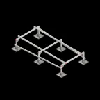 Опорная конструкция для установки оборудования TECHNORAPTOR STEELFOOT 1200х2500 | KM-TR-STF-SSEI-1200-2500 | КМ - профиль