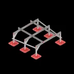 Опорная конструкция для установки оборудования TECHNORAPTOR FOOT 1500х1500 тип 3 | KM-TR-F-SSEI-1500-1500-3 | КМ - профиль