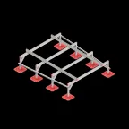 Опорная конструкция для установки оборудования TECHNORAPTOR FOOT 2000х2500 | KM-TR-F-SSEI-2000-2500 | КМ - профиль