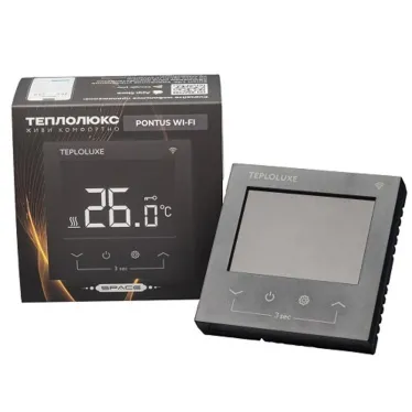 Терморегулятор электронный Теплолюкс Pontus wi-fi черный Space | 100037059600 | Теплолюкс