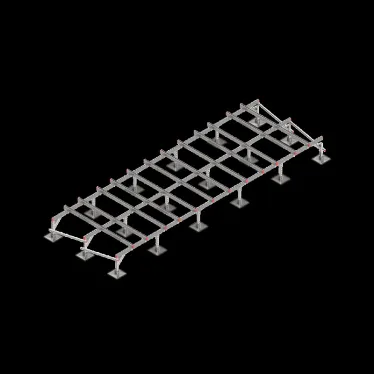 Опорная конструкция для установки оборудования TECHNORAPTOR STEELFOOT 6000х2000 | KM-TR-STF-SSEI-6000-2000 | КМ - профиль
