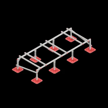 Опорная конструкция для установки оборудования TECHNORAPTOR FOOT 3000х1200 тип 1 | KM-TR-F-SSEI-3000-1200-1 | КМ - профиль