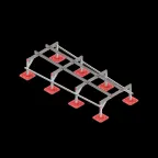                  Опорная конструкция для установки оборудования TECHNORAPTOR FOOT 1200х3000 тип 3 | KM-TR-F-SSEI-1200-3000-3 | КМ - профиль
               