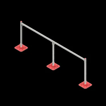 Опорная конструкция для гор. прямоуг. воздуховодов  TECHNORAPTOR FOOT 3000х1000 HD | KM-TR-F-SSHRAD-3000-1000 HD | КМ - профиль