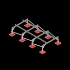 Опорная конструкция для установки оборудования TECHNORAPTOR FOOT 1500х3000 тип 2 | KM-TR-F-SSEI-1500-3000-2 | КМ - профиль