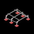                  Опорная конструкция для установки оборудования TECHNORAPTOR FOOT 1800х1800 | KM-TR-F-SSEI-1800-1800 | КМ - профиль
               