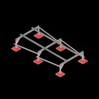                  Опорная конструкция для установки оборудования TECHNORAPTOR FOOT 1500х3000 тип 1 | KM-TR-F-SSEI-1500-3000-1 | КМ - профиль
               