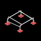                  Опорная конструкция для установки оборудования TECHNORAPTOR FOOT 1500х1500 тип 1 | KM-TR-F-SSEI-1500-1500-1 | КМ - профиль
               