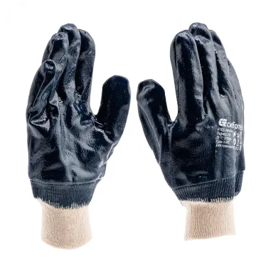 Перчатки трикотажные с обливом из бутадиен-нитрильного каучука, манжет, L
