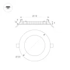 Светильник MS-EDGE-R120-6W Warm3000 WH, 115 deg, 230V, IP44, металл, 3 года