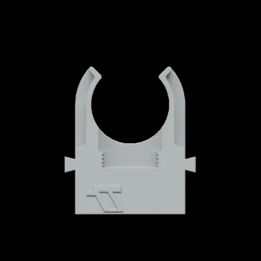 Крепеж-клипса для труб прямой монтаж D16 мм, серая (упак. 100 шт) | KM-KKPM-16 | КМ - профиль