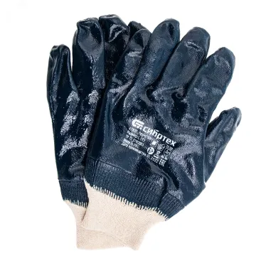 Перчатки трикотажные с обливом из бутадиен-нитрильного каучука, манжет, L