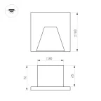 Светильник LT-TIE-S100-3W Warm3000 GR, 75x30 deg, 230V