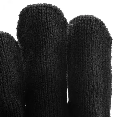 Перчатки трикотажные, акрил, цвет: чёрный, оверлок,