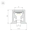 Профиль с экраном SL-MINI-3-H10-F12-2000 CHAMPAGNE GOLD Алюминий+пластик