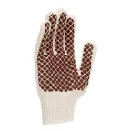 Перчатки трикотажные, рисунок ПВХ гель Шахматн й облив, оверлок,