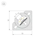 Профиль с экраном SL-KANT-H10-ROTATE-2000 CHAMPAGNE GOLD Алюминий+пластик