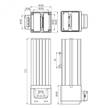 Обогреватель в алюминиевом корпусе с вентилятором 400 Вт, 115 В AC