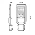 Светильник уличный консольный ДКУ 100 Вт 10000 лм 6500К AC 220В IP65 380х146х70мм широкая КСС Ш Avenue