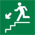                  Пиктограмма 150х150 Лестница вниз налево
               