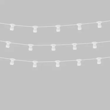 Гирлянда Белт-Лайт 2 жилы, 50м, шаг 40см, 125 патронов E27, IP65, белый плоский провод ПВХ