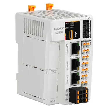 Процессорный модуль программируемого логического контроллера C2000, н.пит. –24В DC, 8 DI - 24В DC, 8 DO - 24В DC(PNP), ком. порты – 1хRS485, 2хEthernet, 1хEtherCAT, 1хType-C, 2 модуля расш-ния моноблока (BD)